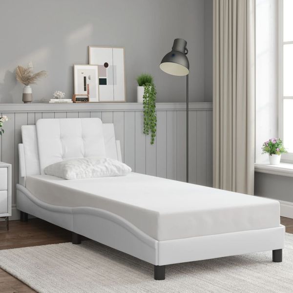 vidaXL Bettgestell ohne Matratze "Zadar" Weiß 100x200 cm Kunstleder 3208164