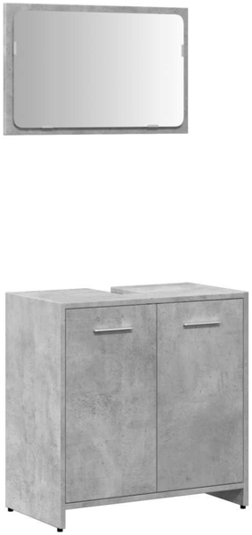 vidaXL Badschrank mit Spiegel Betongrau Holzwerkstoff 856041