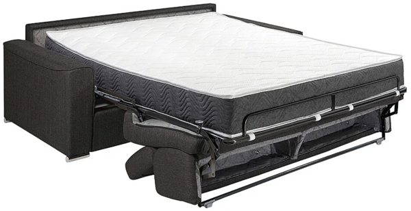 Vente-unique - Schlafsofa 3-Sitzer - Liegefläche mit Lattenrost: 140 cm - Matratze: 22 cm mit Memory Schaum - Stoff - Violett - VIZIR Bild 4