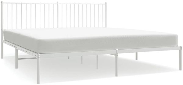 Doppelbett, Bettgestell Modernen mit Kopfteil Metall Weiß 183x213 cm d795e