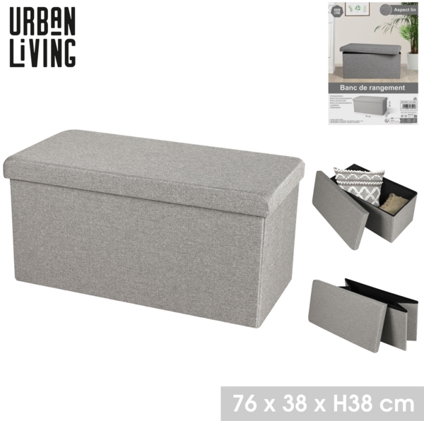 Urban Living faltbare SITZBANK "Aspect lin" Aufbewahrungsbox 53501 grau