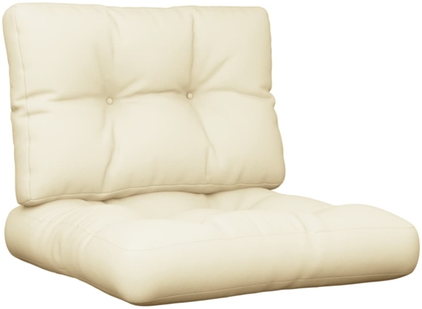vidaXL Palettenkissen 2-tlg., Stoff, Creme