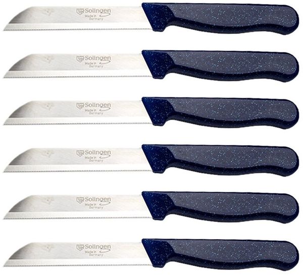Visaggio Obstmesser Solingen Allzweckmesser Schälmesser Gemüsemesser Küchenmesser, Wellenschliff Solingen Messer, Flitter Optik, Edelstahl (rostfrei)