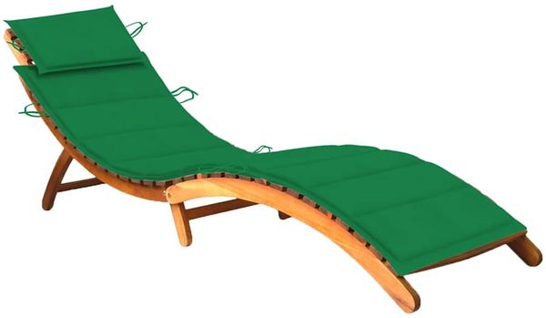 Sonnenliege, Gartenliege mit Auflage Akazie Massivholz