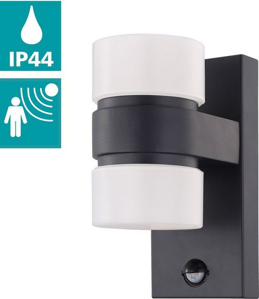 Eglo 96276 LED Outdoor Wandleuchte ATOLLARI anthrazit weiß L:10cm H:23cm T:15,5cm Sensor IP44