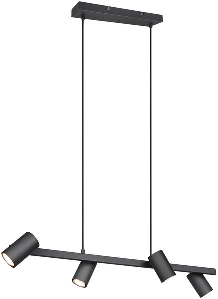 Balkenpendelleuchte MARLEY 4-flammig in Schwarz, Breite 80cm Bild 2