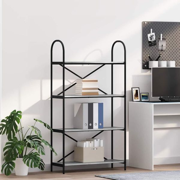 vidaXL Bücherregal Graues Sonoma 80 x 30 x 146 cm Holzwerkstoff 879896