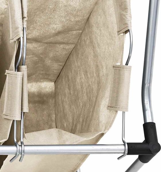 vidaXL Wäschekorb mit 3 Taschen Creme Stahl 282427 Bild 11