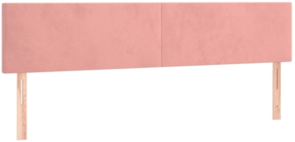 vidaXL Boxspringbett mit Matratze & LED Rosa 200x200 cm Samt, Härtegrad: H2 [3134308] Bild 6