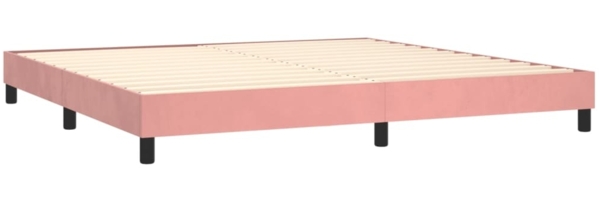 vidaXL Boxspringbett mit Matratze & LED Rosa 200x200 cm Samt, Härtegrad: H2 [3134308] Bild 4