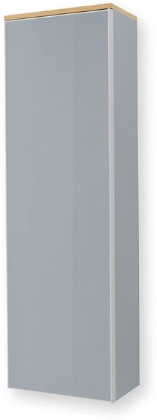 Garderobenschrank Volare / Vortina, Echtholz, Glas, Holz, Grau, 54 x 170 x 31 cm