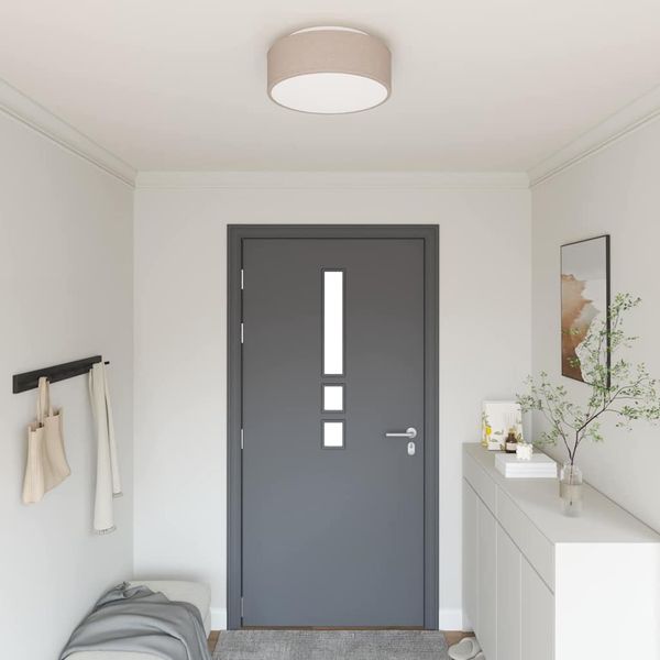vidaXL Deckenlampe mit Strahlern Taupe 38 x 38 x 13,5 cm Stoff 42001209