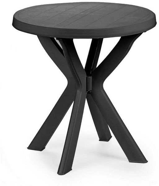 Spetebo Gartentisch Kunststoff Gartentisch rund anthrazit - 70 cm (Anzahl, 1-St, Stück), Pflegeleicht