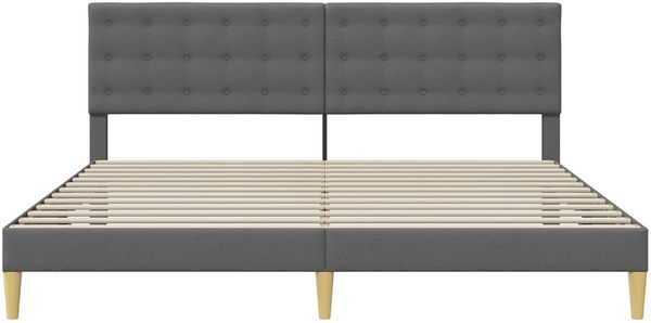 vidaXL Bettrahmen mit Kopfteil Dunkelgrau 180 x 200 cm Stoff 42027810 Bild 4