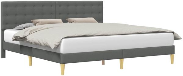 vidaXL Bettrahmen mit Kopfteil Dunkelgrau 180 x 200 cm Stoff 42027810 Bild 2