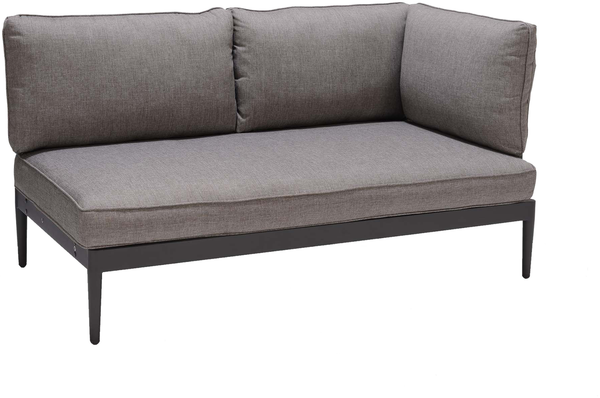 TOPAZ Sofa, 2-Sitzer, Aluminiumrahmen in Magnesiumgrau, Sitz-/ Rückenkissen in Grau (8888)