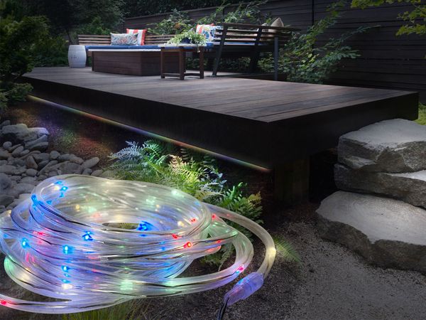 Globo LED Solar Lichtschlauch für Außen mit RGB Beleuchtung, Länge 4,9 Meter