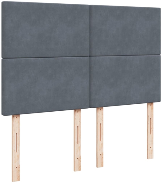 vidaXL Boxspringbett mit Matratze Dunkelgrau 140x200 cm Samt 3292353 Bild 6