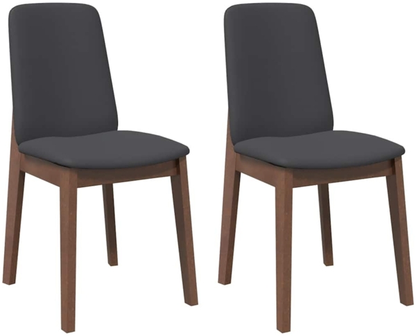 vidaXL Esszimmerstühle mit Kissen 2 Stk. Braun Massivholz Gummibaum 4102444