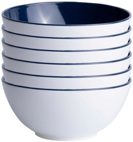 Marine Business Müslischale Salat Müsli Suppe Obst Schüssel klein, 15 cm, rund - Harmony Blue, Sum, Melamin, (6 Stück, 6-tlg)
