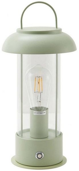 Lindby Außen-Tischleuchte Yvette, LED, Metall, Grün warmweiß IP44, 1 x 2 W LED, warmweiß