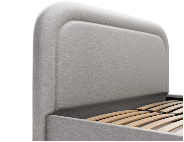 Vente-unique - Bett mit Bettkasten - 140 x 190 cm - Melierter Stoff - Hellgrau + Matratze - FIREZA Bild 7