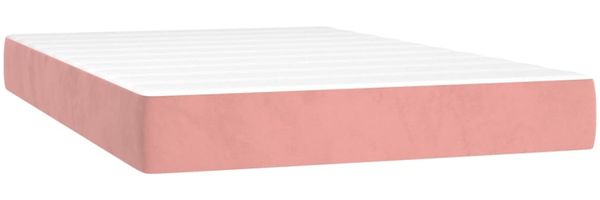 vidaXL Boxspringbett mit Matratze & LED Rosa 120x200 cm Samt 3135998 Bild 6