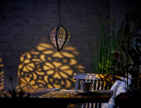 Northpoint LED Gartenleuchte LED Solar Metall Hängeleuchte LED Windlicht Dekolampe Dämmerungssensor