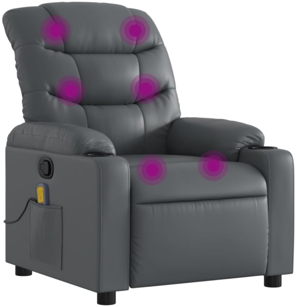 vidaXL Massagesessel Relaxsessel Grau Kunstleder 3206905