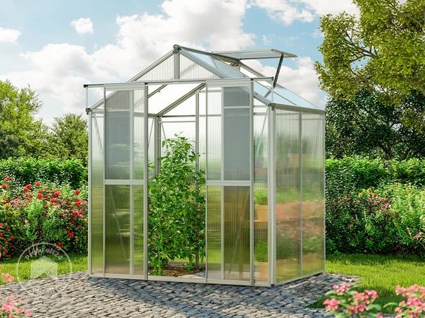 GFP Gewächshaus Picco 2 Aluminium-Rahmen 179 x 133 cm 8 mm Polycarbonat Platten
