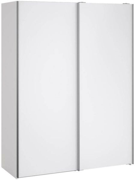 Dmora Kleiderschrank 2 Türen Maurice, Schlafzimmermöbel, Schrank, Garderobe, 150x61 h200 cm, Glänzendes Weiß