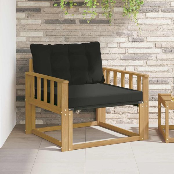 vidaXL Outdoor-Sofagarnitur Massives Akazienholz und Textilene Weiß 3439062