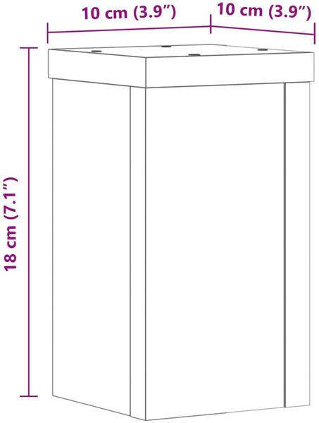 vidaXL Pflanzenständer 2 Stk. Grau Sonoma 10x10x18 cm Holzwerkstoff 852884 Bild 10