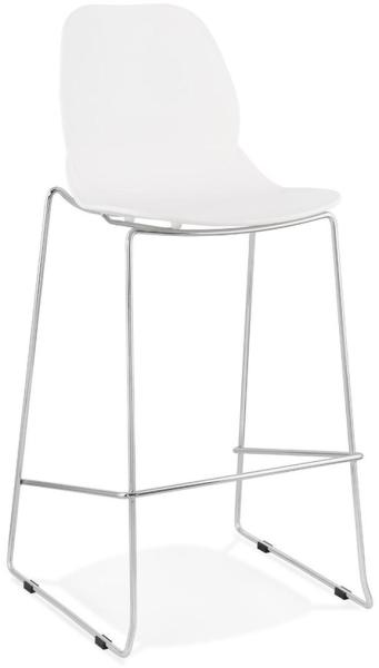 Kadima Design Küchenhocker Polypropylen | 75cm | Ergonomisch Pflegeleicht | Weiß-Chrom | 120kg