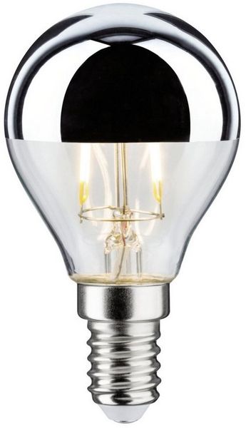 LED Tropfen Kopfspiegel 220 lumen E14 2700K 2,6W 230V silber