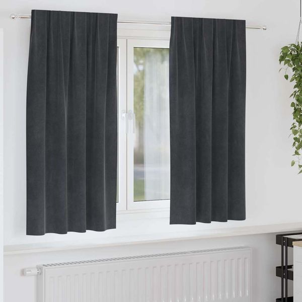vidaXL Verdunkelungsvorhänge 2 pcs Hellgrau 140 x 175 cm Samt 4107259
