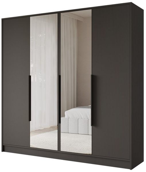 ALTDECOR Drehtürenschrank LESE (Kleiderschrank Garderobenschrank mit viel Stauraum, Moderner Schrank) Vielseitiger Drehtürenschrank mit Spiegeltüren Spiegel Flügeltüren