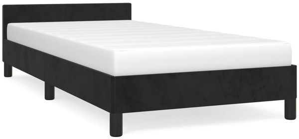 vidaXL Bettgestell mit Kopfteil ohne Matratze Schwarz 90x190 cm Samt 347545 Bild 2