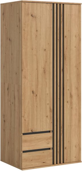 Xonox Tofta Kleiderschrank 2-türig in Artisan Eiche Nachbildung, 80x192x56 cm