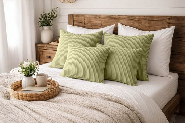 Amilian Dekokissen Sofakissen 4er Set mit Füllung - 2x 45x45 + 2x 35x45 cm, Hotelverschluss, waschbar, formstabil