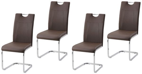 HTI-Line Freischwinger Schwingstuhl KellyC PU 4er (Set, 4 St), Freischwinger Esszimmerstuhl Kunstleder Bild 5