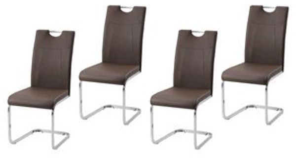 HTI-Line Freischwinger Schwingstuhl KellyC PU 4er (Set, 4 St), Freischwinger Esszimmerstuhl Kunstleder Bild 6