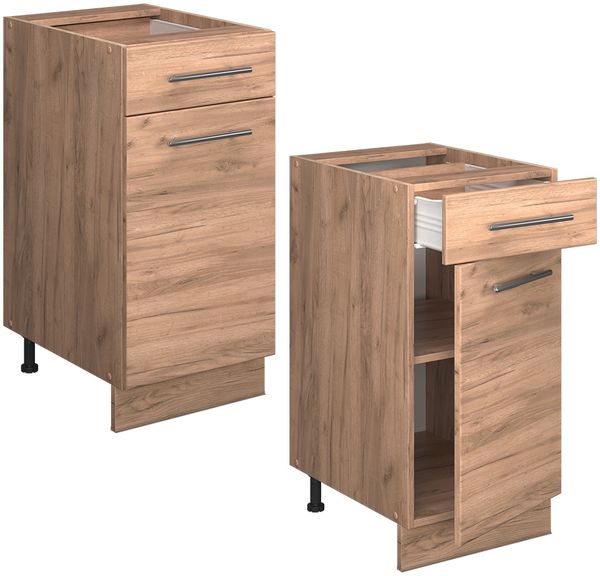 Küchenunterschrank Fame-Line Goldkraft Eiche 40 cm , AP Anthrazit Vicco Bild 6