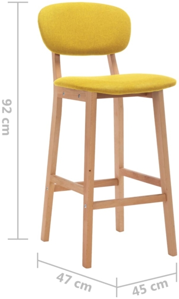 vidaXL 2-er Set Barhocker, Stoff Senfgelb, [289374] Bild 7
