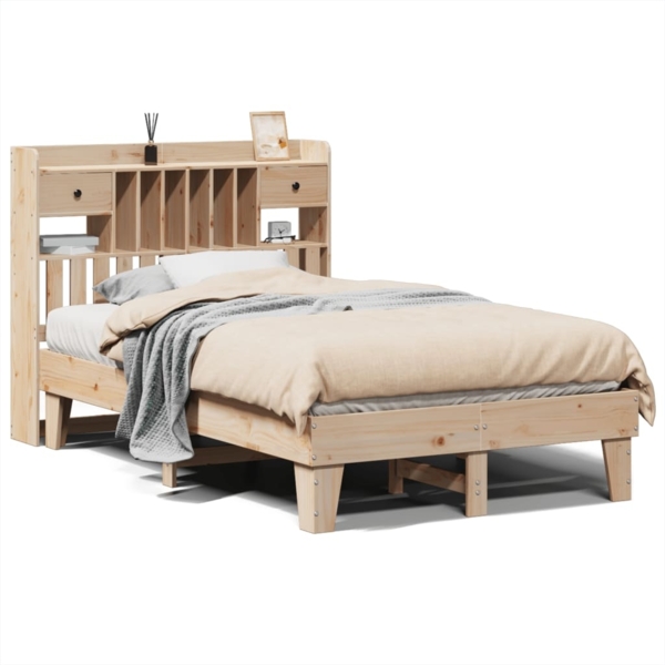 vidaXL Massivholzbett ohne Matratze 135x190 cm Kiefernholz 3308858