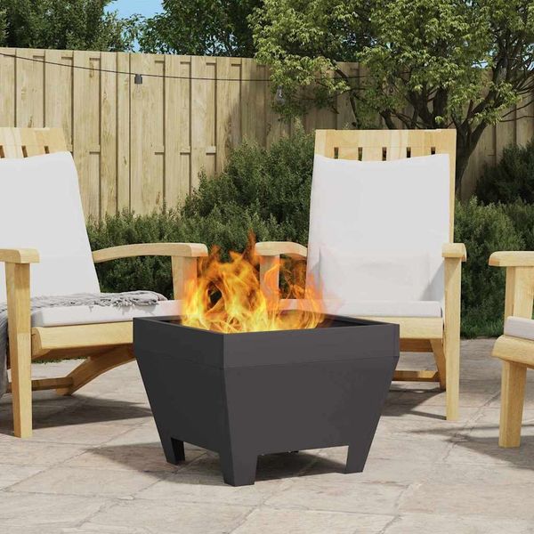 vidaXL Feuerstelle Schwarz 50 x 50 x 38 cm Stahl 858942