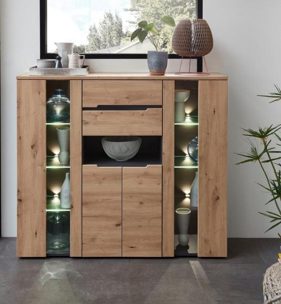 Highboard MEMPHIS Artisan Eiche Graphit Nachbildung