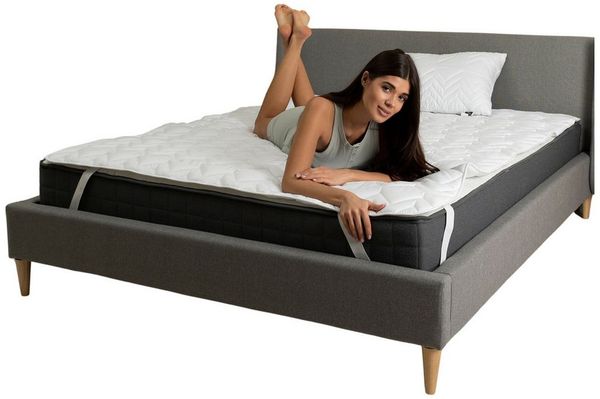 Matratzenschoner Topper 160x200 Premium Matratzenschutz SEI Design, Bettauflage ergonomisch gesteppt mit 4X Gimmu Befestigung