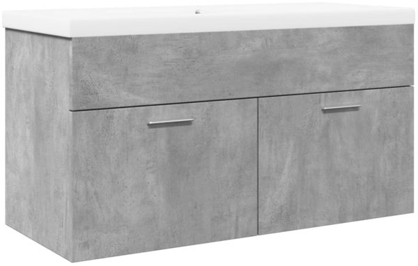 vidaXL Waschbeckenunterschrank mit Einbaubecken Betongrau 3324860