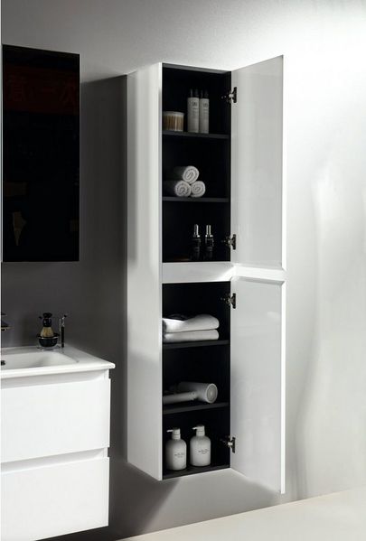 Alpenberger Badmöbel-Set Badezimmermöbel Badezimmer Schrank - Hochschrank, (Badezimmerschrank Schmal, Badschrank), Allzweckschrank
